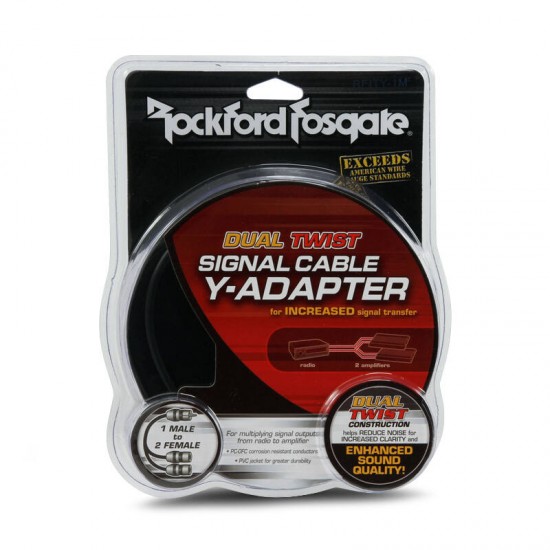 Rockford Fosgate RFITY-1M 1x Male to 2x Female RCA Y-Adapter